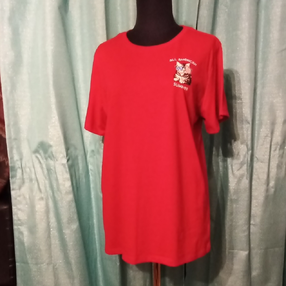 All American Summer Graphic Red Tee